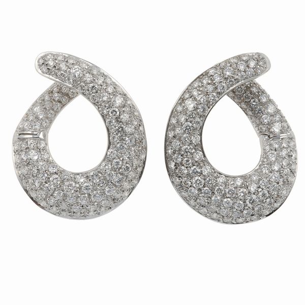 Orecchini con diamanti per ct 5.90 circa  - Asta Fine Jewels - Associazione Nazionale - Case d'Asta italiane