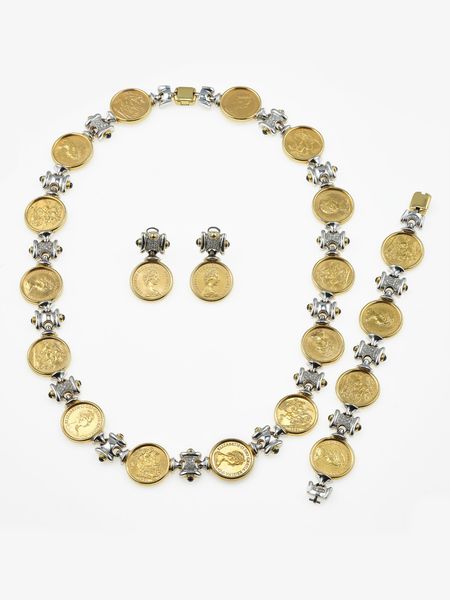 Parure composta da girocollo, bracciale ed orecchini con sterline, diamanti e zaffiri  - Asta Fine Jewels - Associazione Nazionale - Case d'Asta italiane