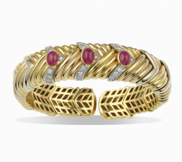 Pomellato. Bracciale rigido con diamanti e rubini  - Asta Fine Jewels - Associazione Nazionale - Case d'Asta italiane