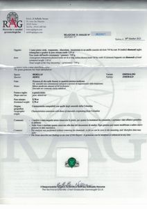 Anello con smeraldo Colombia di ct 5.46 circa e diamanti  - Asta Fine Jewels - Associazione Nazionale - Case d'Asta italiane