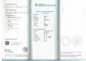 Diamante taglio rotondo a brillante di ct 6.92, colore L, caratteristiche interne VS2, fluorescenza UV nulla  - Asta Fine Jewels - Associazione Nazionale - Case d'Asta italiane