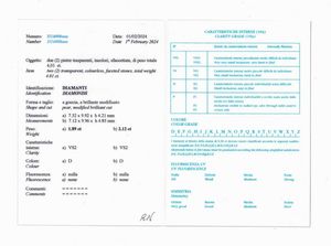 Orecchini con diamanti taglio goccia di ct 1.89 e 2.12, colore D e due piccoli diamanti taglio tepper  - Asta Fine Jewels - Associazione Nazionale - Case d'Asta italiane