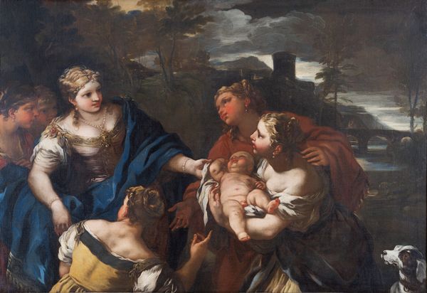 Luca Giordano : Ritrovamento di Mos  - Asta Oggetti d'arte, importanti dipinti antichi e dipinti del XIX-XX secolo - Associazione Nazionale - Case d'Asta italiane