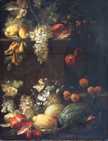 Abraham  Brueghel (Anversa, 1631 – Napoli, 1697) : a) Vaso Medici con frutta e fiori; b) Plinto romano con frutta  - Asta Oggetti d'arte, importanti dipinti antichi e dipinti del XIX-XX secolo - Associazione Nazionale - Case d'Asta italiane