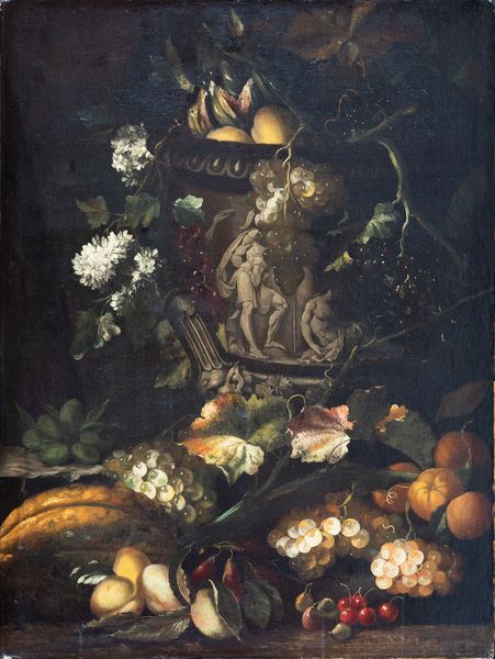 Abraham  Brueghel (Anversa, 1631 – Napoli, 1697) : a) Vaso Medici con frutta e fiori; b) Plinto romano con frutta  - Asta Oggetti d'arte, importanti dipinti antichi e dipinti del XIX-XX secolo - Associazione Nazionale - Case d'Asta italiane