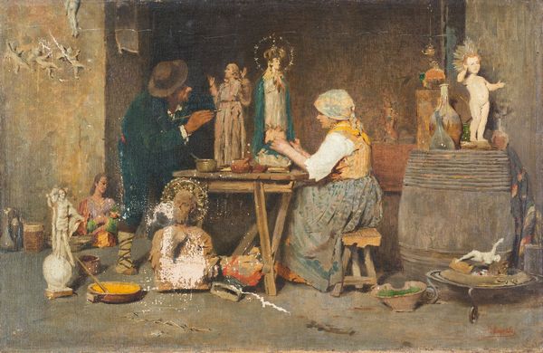 VINCENZO CAPRILE : La bottega di uno scultore  - Asta Oggetti d'arte, importanti dipinti antichi e dipinti del XIX-XX secolo - Associazione Nazionale - Case d'Asta italiane