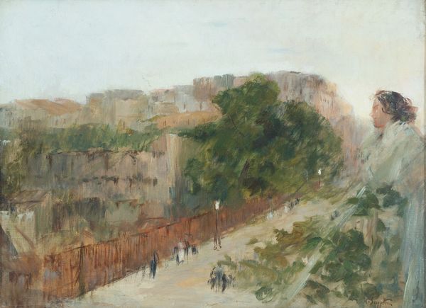 Pietro Scoppetta (Amalfi, 1863 - Napoli, 1920) : Donna al balcone  - Asta Oggetti d'arte, importanti dipinti antichi e dipinti del XIX-XX secolo - Associazione Nazionale - Case d'Asta italiane