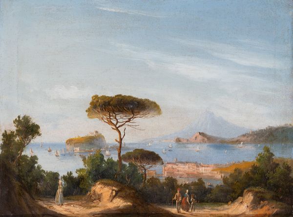 Scuola di Posillipo, XIX secolo : Ischia e Capo Miseno dal rione terra di Pozzuoli  - Asta Oggetti d'arte, importanti dipinti antichi e dipinti del XIX-XX secolo - Associazione Nazionale - Case d'Asta italiane