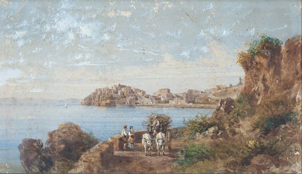 Giovanni Giordano Lanza : Veduta di Pozzuoli  - Asta Oggetti d'arte, importanti dipinti antichi e dipinti del XIX-XX secolo - Associazione Nazionale - Case d'Asta italiane