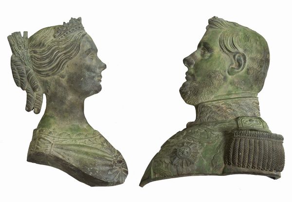 Scultore napoletano XIX secolo : Ritratti di Ferdinando II e Maria Teresa d'Austria, Napoli 1840 ca.  - Asta Oggetti d'arte, importanti dipinti antichi e dipinti del XIX-XX secolo - Associazione Nazionale - Case d'Asta italiane