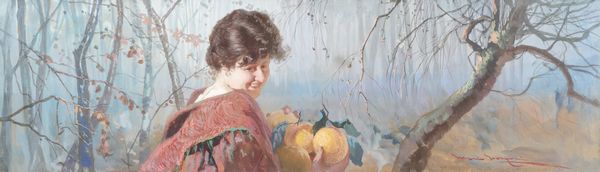 Mario  Borgoni (Pesaro, 1869 – Napoli, 1936) : Inverno  - Asta Oggetti d'arte, importanti dipinti antichi e dipinti del XIX-XX secolo - Associazione Nazionale - Case d'Asta italiane