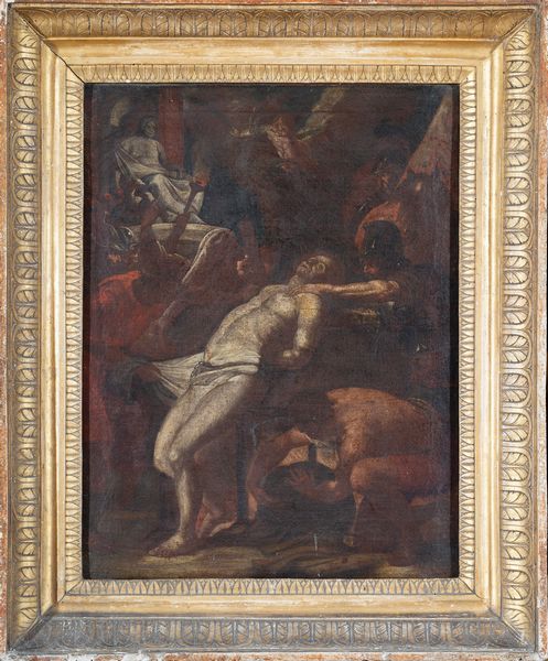 Scuola napoletana fine XVII secolo : Deposizione di Cristo  - Asta Oggetti d'arte, importanti dipinti antichi e dipinti del XIX-XX secolo - Associazione Nazionale - Case d'Asta italiane