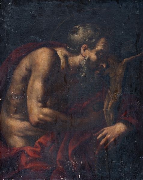 Scuola napoletana fine XVII secolo : San Girolamo  - Asta Oggetti d'arte, importanti dipinti antichi e dipinti del XIX-XX secolo - Associazione Nazionale - Case d'Asta italiane