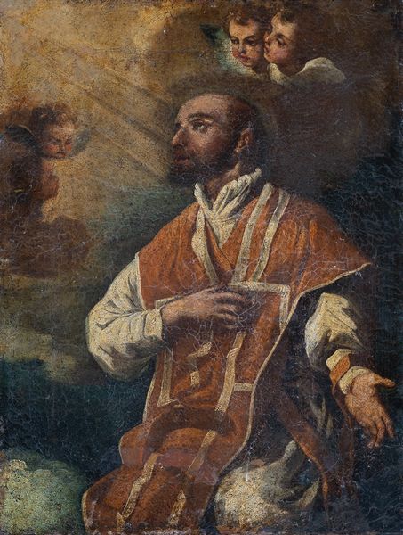 Scuola napoletana, XVII secolo : San Luigi  - Asta Oggetti d'arte, importanti dipinti antichi e dipinti del XIX-XX secolo - Associazione Nazionale - Case d'Asta italiane