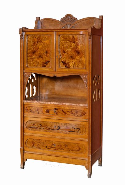 attribuito ad Ernesto Basile (Palermo, 1857 - 1932) : Credenza, Liberty  - Asta Oggetti d'arte, importanti dipinti antichi e dipinti del XIX-XX secolo - Associazione Nazionale - Case d'Asta italiane