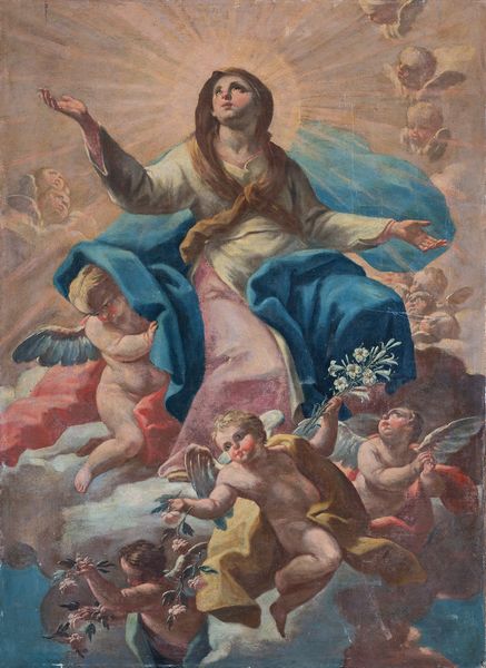 cerchia di Corrado  Giaquinto (Molfetta, 1703 – Napoli, 1766) : Assunzione della Vergine  - Asta Oggetti d'arte, importanti dipinti antichi e dipinti del XIX-XX secolo - Associazione Nazionale - Case d'Asta italiane