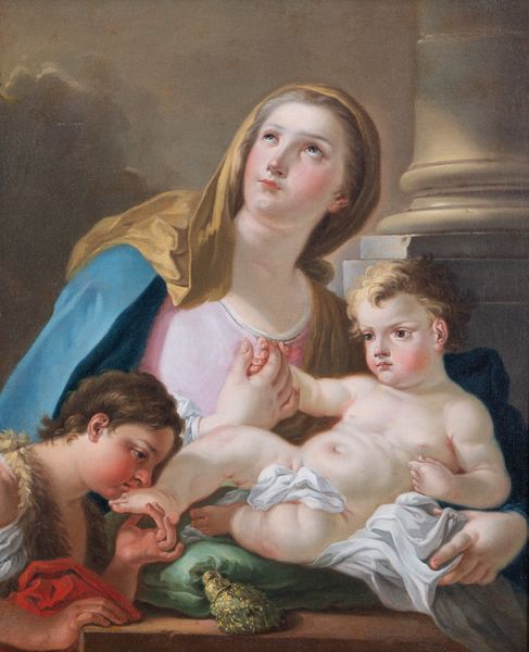 Giacinto Diano (Pozzuoli 1731 - Napoli 1803) : Madonna con bambino e San Giovannino  - Asta Oggetti d'arte, importanti dipinti antichi e dipinti del XIX-XX secolo - Associazione Nazionale - Case d'Asta italiane