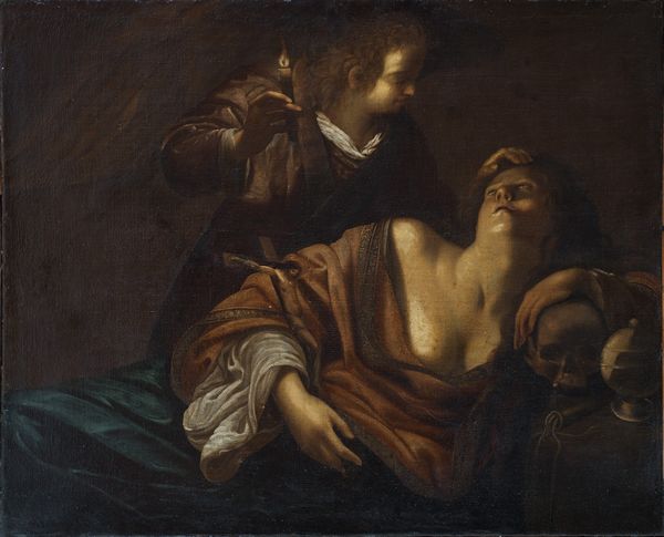 Ignoto pittore caravaggesco dell'Italia centrale (prima metà del XVII secolo) : Maddalena in estasi  - Asta Oggetti d'arte, importanti dipinti antichi e dipinti del XIX-XX secolo - Associazione Nazionale - Case d'Asta italiane