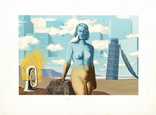 René Magritte : Un Bombardon Libre son Bouquet de Flammes  - Asta Dipinti, Disegni, Sculture e Grafica - Associazione Nazionale - Case d'Asta italiane