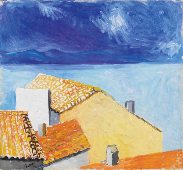 Renato Guttuso : Case al mare in Sicilia  - Asta Dipinti, Disegni, Sculture e Grafica - Associazione Nazionale - Case d'Asta italiane