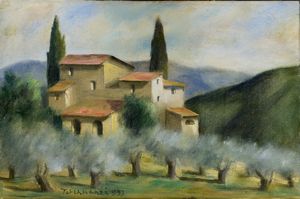 Nino Tirinnanzi - Paesaggio con casolare