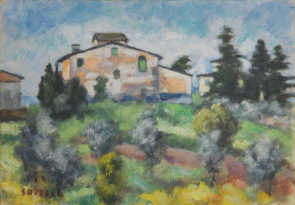 Ardengo Soffici : Paesaggio a Poggio a Caiano  - Asta Arte Moderna - Associazione Nazionale - Case d'Asta italiane