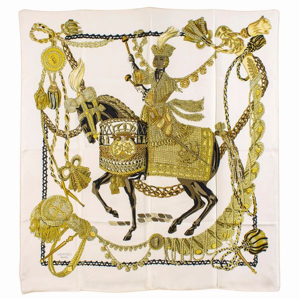 Hermes foulard vintage collezione Le Timbalier  - Asta Fashion Vintage - Associazione Nazionale - Case d'Asta italiane