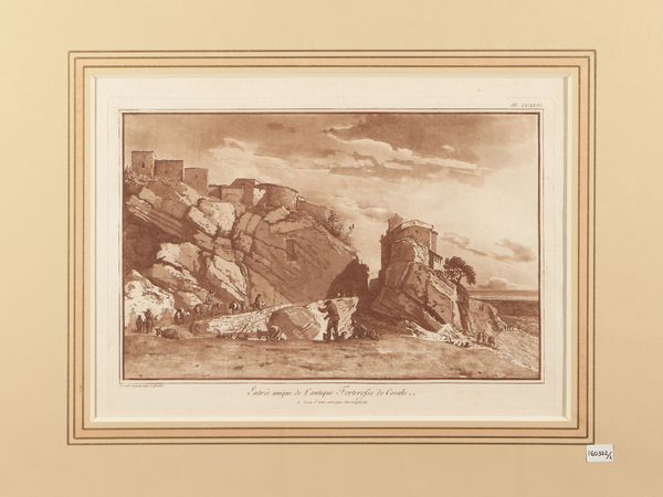 Jean-Pierre Louis Laurent Houel : Entr�e unique de l'antique Forteresss de Cocale - Vue d'une portion des Murs d'Agrigente  - Asta La Sicilia in una collezione di stampe - Associazione Nazionale - Case d'Asta italiane