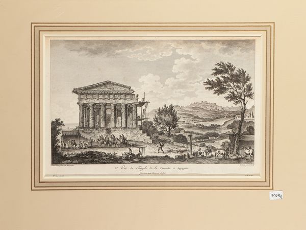 JEAN CLAUDE RICHARD DE SAINT-NON : 1.re e 2.e Vue du Temple de la Concorde � Agrigente  - Asta La Sicilia in una collezione di stampe - Associazione Nazionale - Case d'Asta italiane