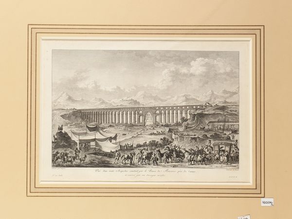 JEAN CLAUDE RICHARD DE SAINT-NON : Vue d'un vaste Acquedue construit ... pr�s de Catane - Vue de la Ville e du Chateau de Catane  - Asta La Sicilia in una collezione di stampe - Associazione Nazionale - Case d'Asta italiane