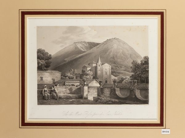 Achille-Etienne Gigault de La Salle : Vue du Monte Rosso prise de San Nicolosi  - Asta La Sicilia in una collezione di stampe - Associazione Nazionale - Case d'Asta italiane