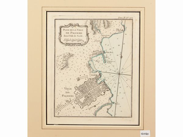 Plan de la Ville de Palerme dans l'Isle de Sicile 1764  - Asta La Sicilia in una collezione di stampe - Associazione Nazionale - Case d'Asta italiane