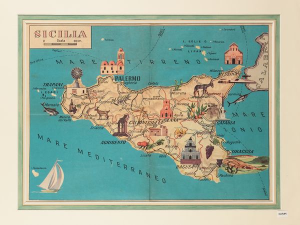 Mappa della Sicilia  - Asta La Sicilia in una collezione di stampe - Associazione Nazionale - Case d'Asta italiane