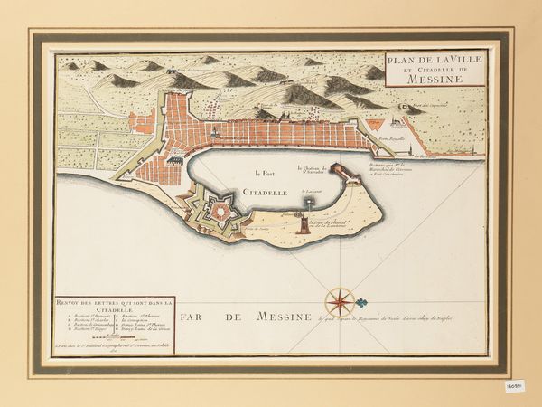 Gaspard Baillieul : Plan de la Ville et Cittadelle de Messine 1718  - Asta La Sicilia in una collezione di stampe - Associazione Nazionale - Case d'Asta italiane