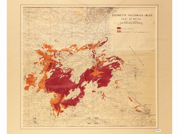 Distretto vulcanico Ibleo (Val di Noto)  - Asta La Sicilia in una collezione di stampe - Associazione Nazionale - Case d'Asta italiane