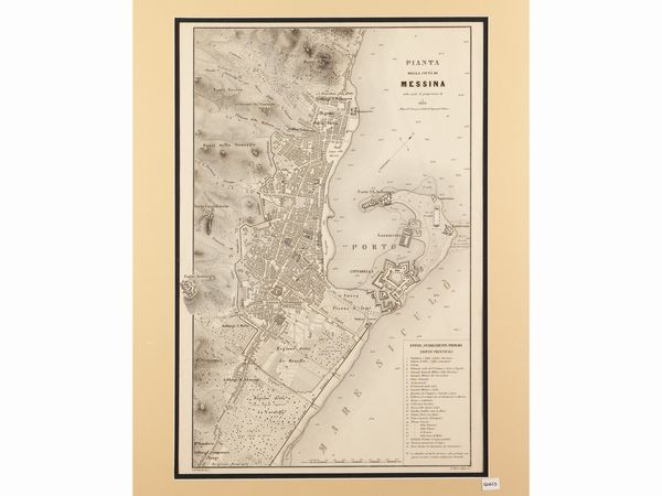 Pianta della Citt� di Messina  - Asta La Sicilia in una collezione di stampe - Associazione Nazionale - Case d'Asta italiane