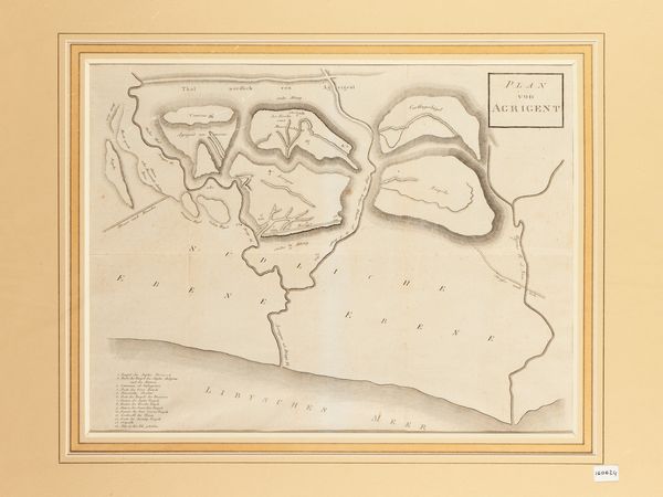 Plan von Agrigent 1818  - Asta La Sicilia in una collezione di stampe - Associazione Nazionale - Case d'Asta italiane