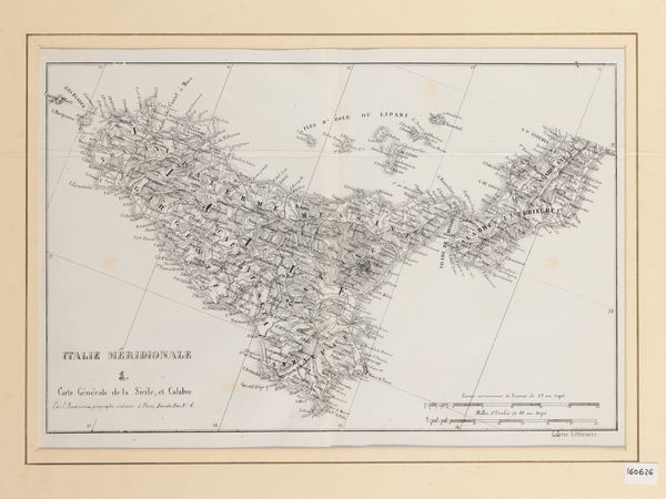 Carte G�n�rale de la Sicile, et Calabre  - Asta La Sicilia in una collezione di stampe - Associazione Nazionale - Case d'Asta italiane