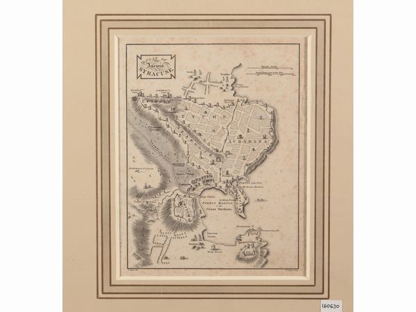 Plan of the Ancient Syracuse  - Asta La Sicilia in una collezione di stampe - Associazione Nazionale - Case d'Asta italiane