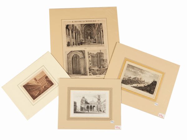 Il Duomo di Monreale  - Asta La Sicilia in una collezione di stampe - Associazione Nazionale - Case d'Asta italiane