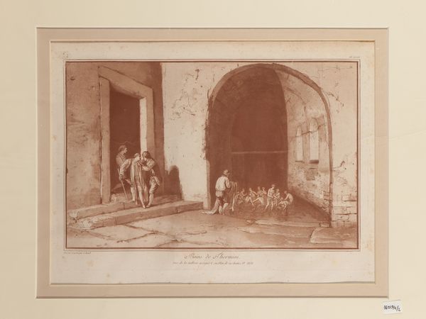 Jean-Pierre Louis Laurent Houel : Bains de Thermini - Interieur des Bains de Thermini  - Asta La Sicilia in una collezione di stampe - Associazione Nazionale - Case d'Asta italiane