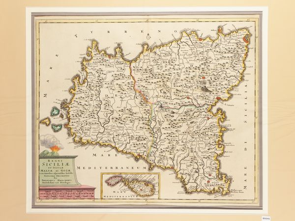 Cornelius Danckerts : Regni Siciliae et Insulae Maltae et Gozae  - Asta La Sicilia in una collezione di stampe - Associazione Nazionale - Case d'Asta italiane