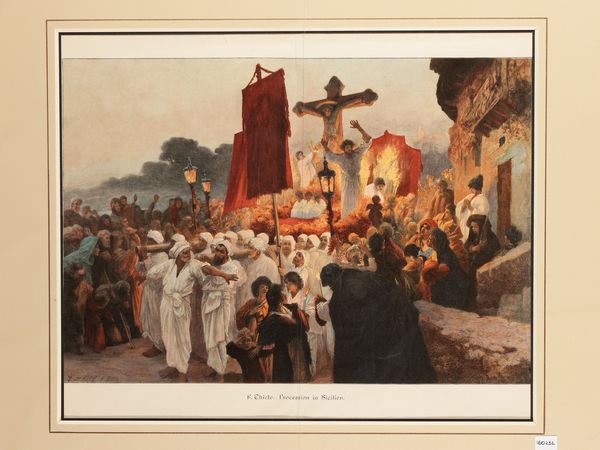 F. Chiele. Procession in Sicilien  - Asta La Sicilia in una collezione di stampe - Associazione Nazionale - Case d'Asta italiane