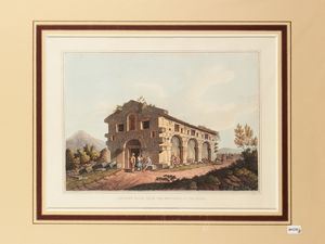 Luigi Mayer : Ruins occasioned by the earthquake at Messina - Ancient Temples at Agrigentum - Ancient bath near...  - Asta La Sicilia in una collezione di stampe - Associazione Nazionale - Case d'Asta italiane