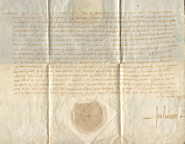 1495, Ducato di Milano, documento di un lascito a favore di due sorelle, dato in Mediolani die XXI May MCCCCLXXXXquinto alla fine del testo, mentre allinizio Ludovicus Maria Sfortia dux Mediolani, senza firma di Ludovico il Moro ma dei suoi cancellieri.  - Asta Filatelia e Storia Postale - Associazione Nazionale - Case d'Asta italiane