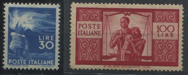 1945, Repubblica Italiana, Serie Democratica  - Asta Filatelia e Storia Postale - Associazione Nazionale - Case d'Asta italiane