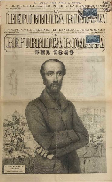 1949, Repubblica Italiana, due copie del giornale La Repubblica Romana del 1849 di otto pagine.  - Asta Filatelia e Storia Postale - Associazione Nazionale - Case d'Asta italiane