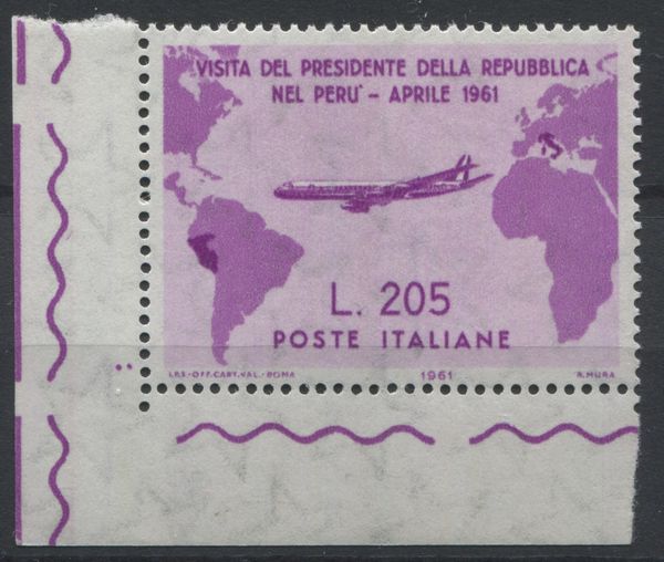 1961, Gronchi rosa, Lire 205 (S.921)  - Asta Filatelia e Storia Postale - Associazione Nazionale - Case d'Asta italiane