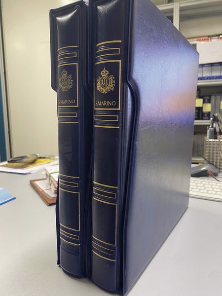 S.Marino, Avanzata collezione di francobolli usati di San Marino dal 1877 al 1960, comprensiva di parte di Servizi e Posta Aerea, Buste F.D.C. affrancate con foglietti di posta aerea fino al 1965 in due volumi.  - Asta Filatelia e Storia Postale - Associazione Nazionale - Case d'Asta italiane