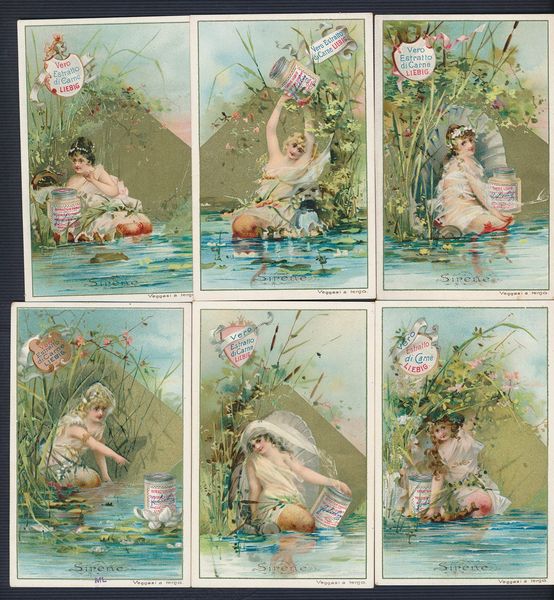 1890 - Figurine Liebig - Serie Sirene (Sang. 286)  - Asta Filatelia e Storia Postale - Associazione Nazionale - Case d'Asta italiane